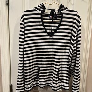 Duck Head Black White Striped Hoodie Top Sz 3x